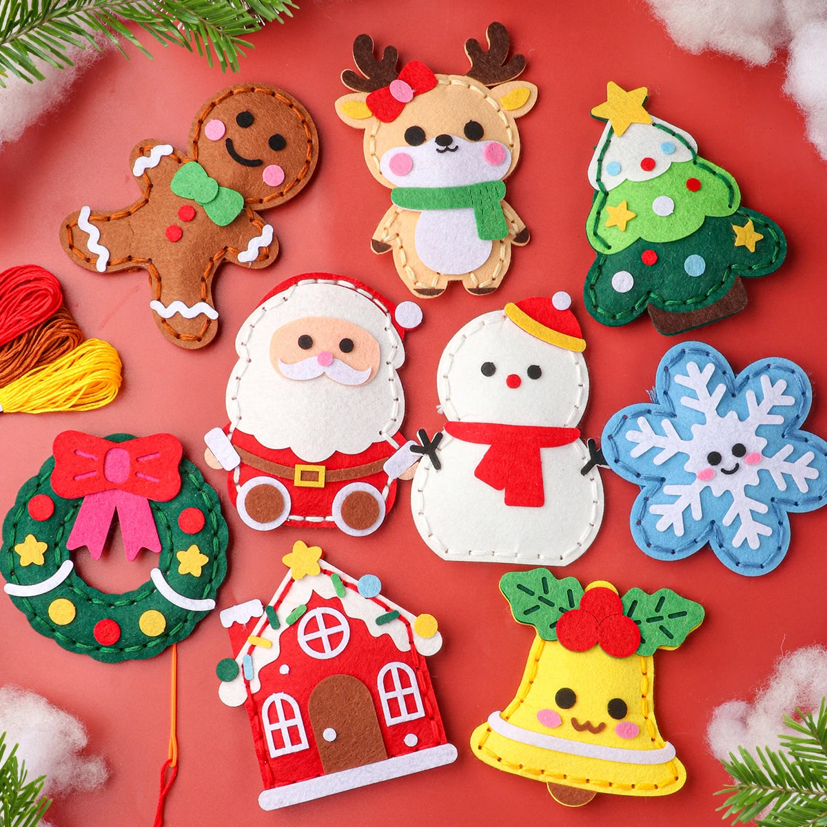 9-Piece DIY Christmas Sewing Kit – Beginner-Friendly Ornaments