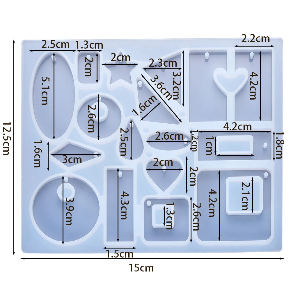 DIY Earring & Charm Mold – Heart, Leaf, Moon Shapes
