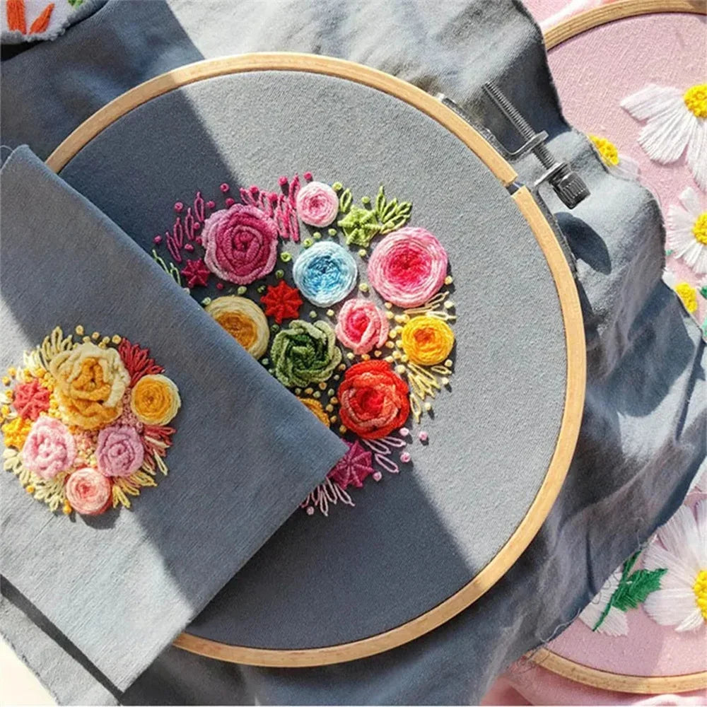 10pcs Bamboo Embroidery Hoops Frame Set