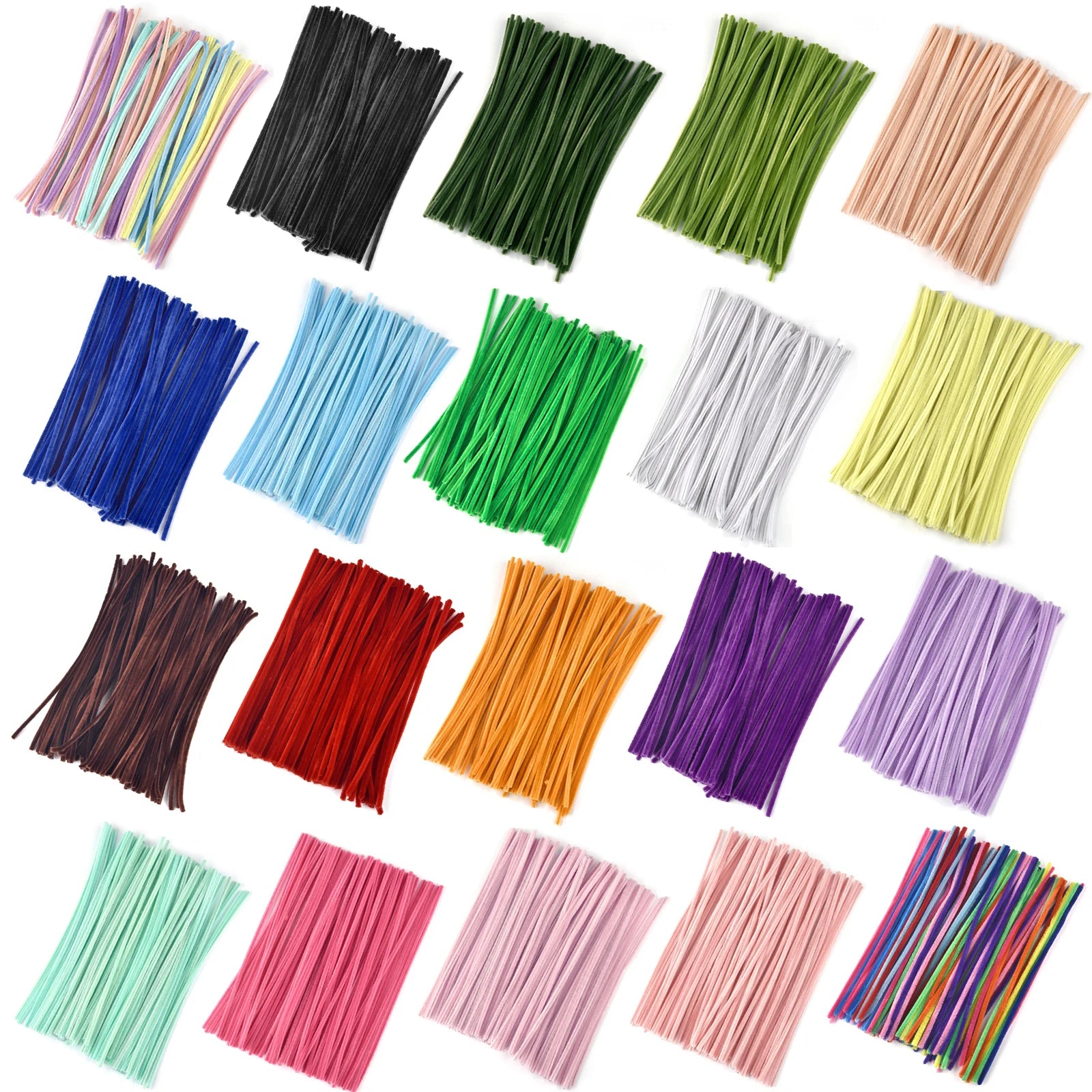 100pcs Chenille Stems – DIY Craft Pipe Cleaners for Kids