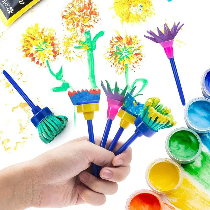 Painting Sponge Brush Set – Kids’ Art Tools for DIY Crafts & Drawing
