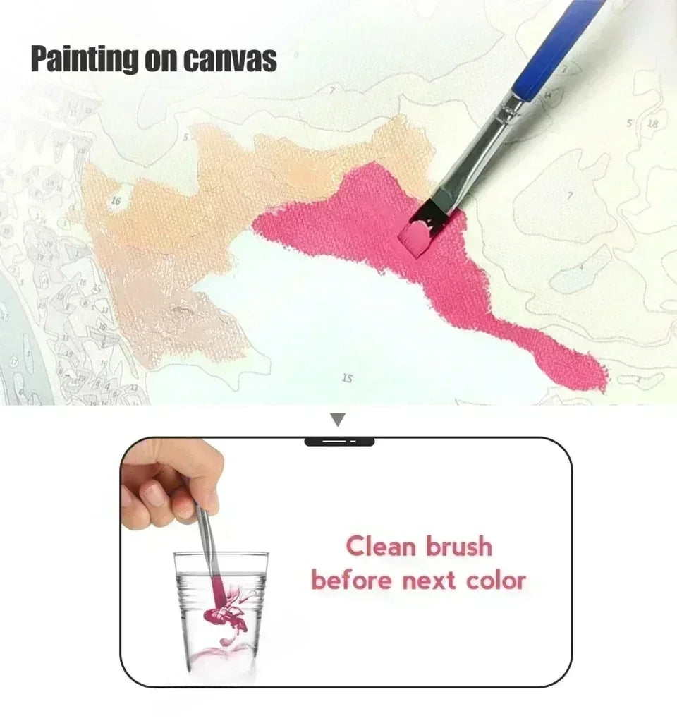 Disney Stitch Paint by Numbers – Frameless Cartoon Wall Art for Home & Bedroom