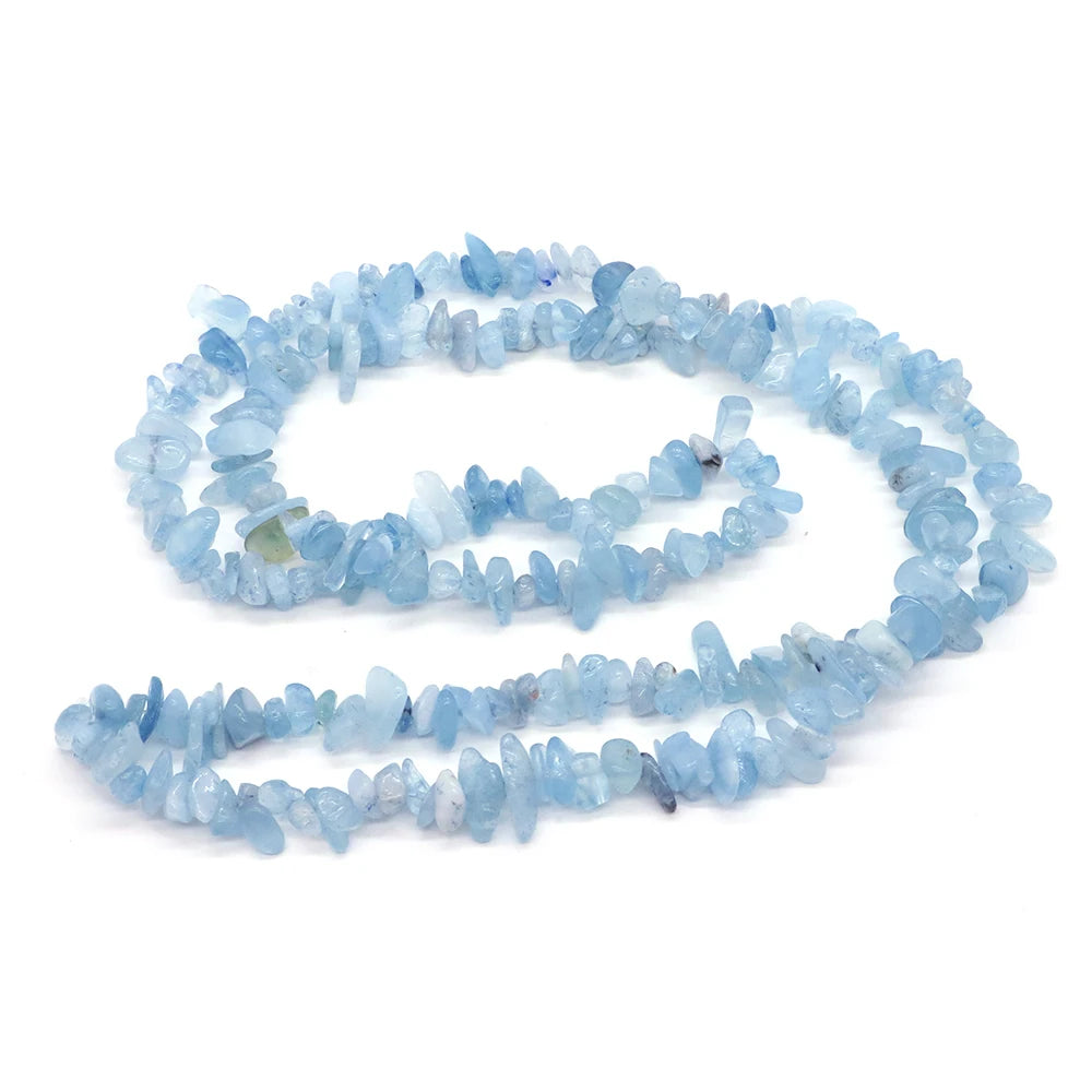 Natural Aquamarine Quartz Beads – Freeform Chips for DIY Jewelry & Crafts