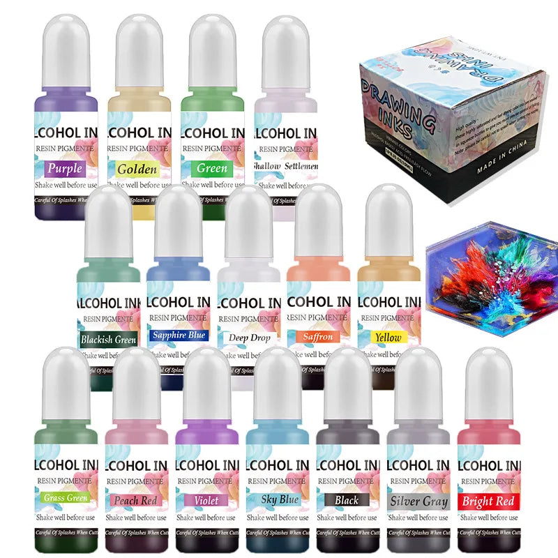 Alcohol Ink Resin Pigment Set – Epoxy Art Colorant Kit