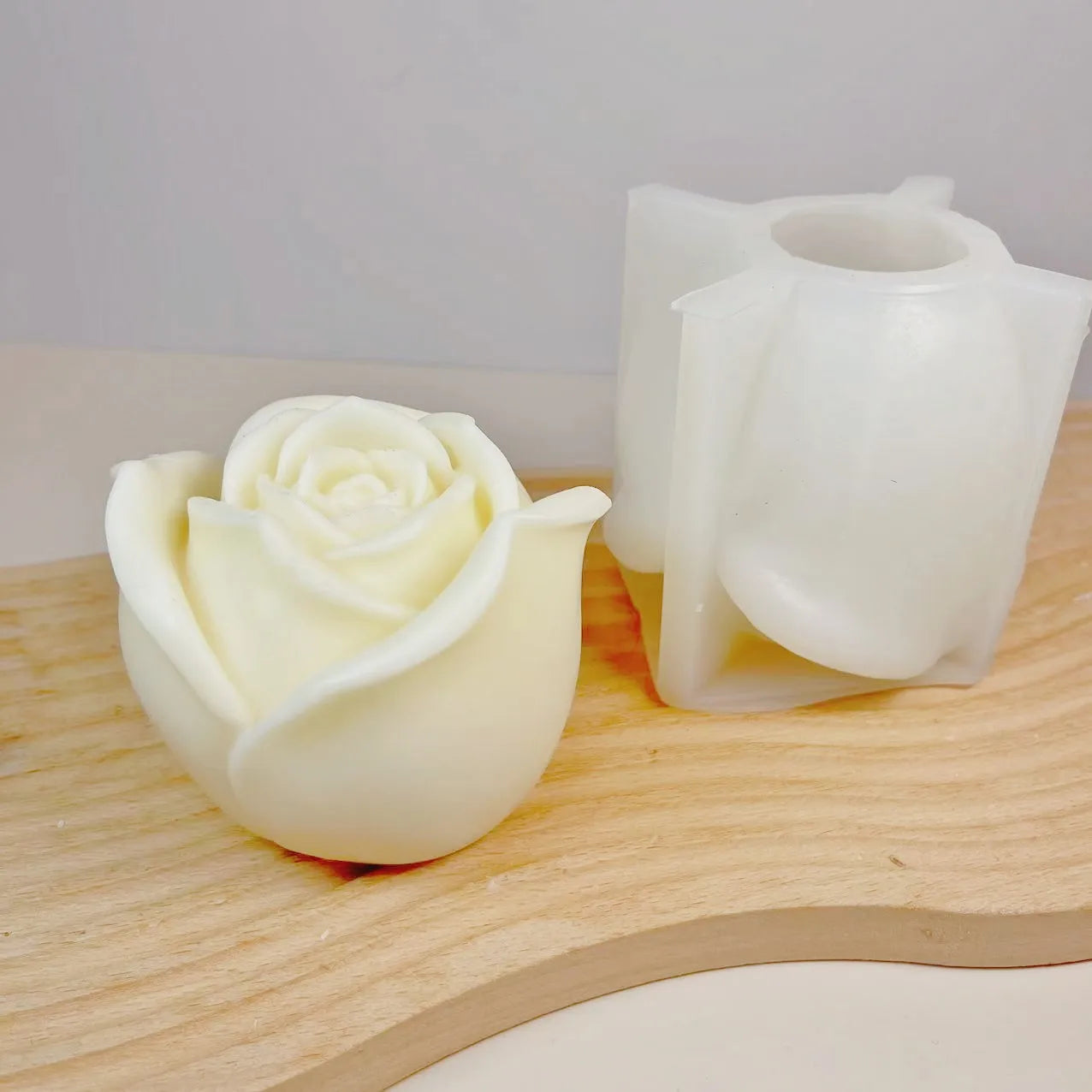 Peony & Rose Silicone Mold – DIY Candle, Soap & Cake Mold