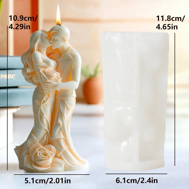 Couple Embossed Spherical Candle Mold