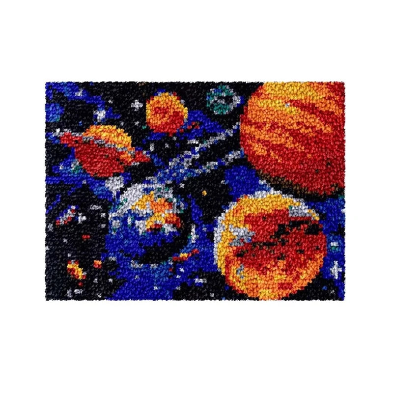 Flower Latch Hook Kit – DIY Embroidery Rug & Pillow Craft Set