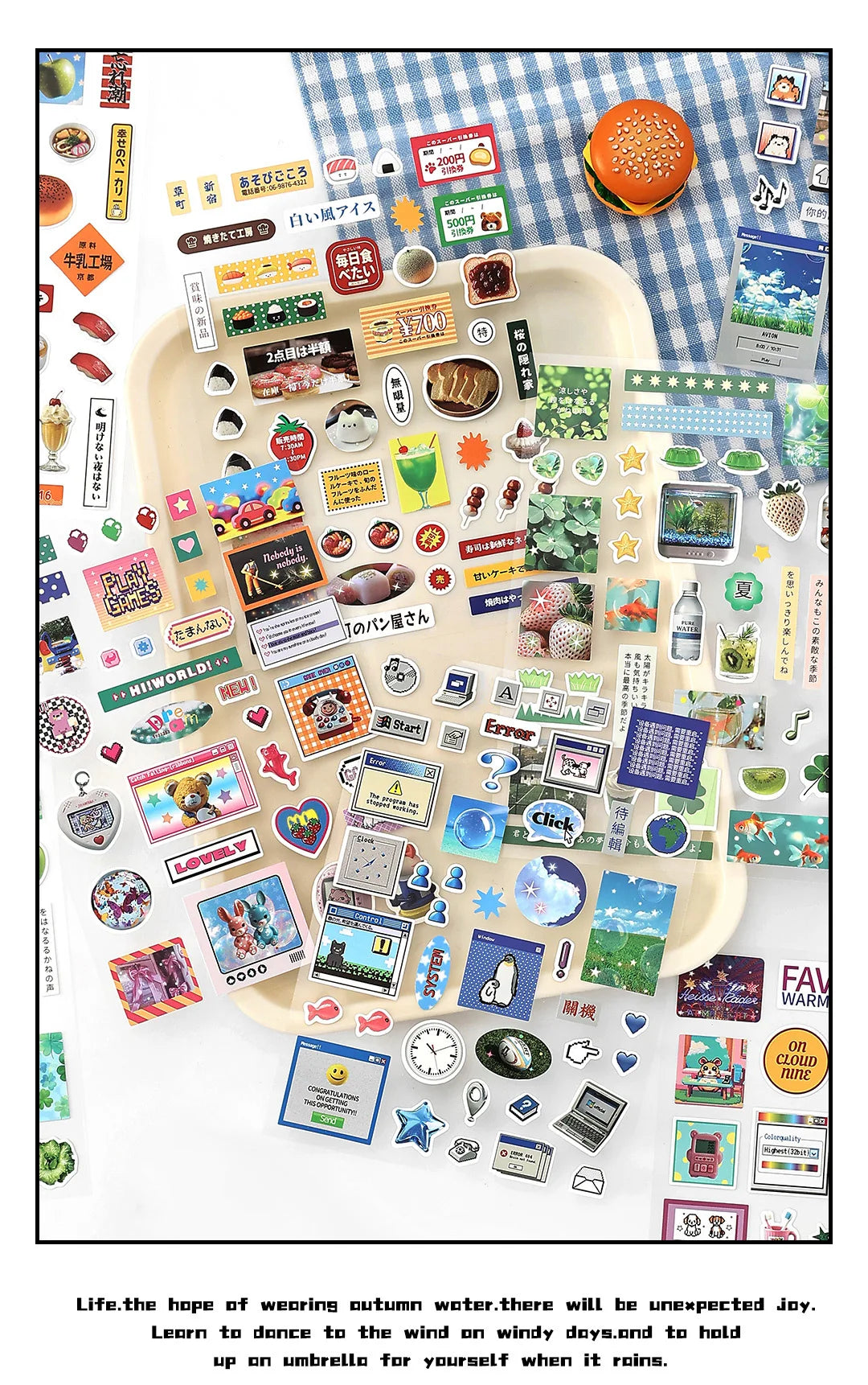 Retro Japanese Cartoon Stickers – 2-Sheet Lucky Clover Anime Kawaii Set