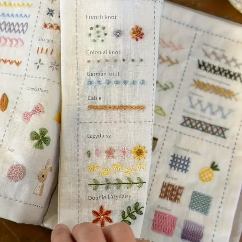 DIY Embroidery Stitch Book Sewing Practice Kit