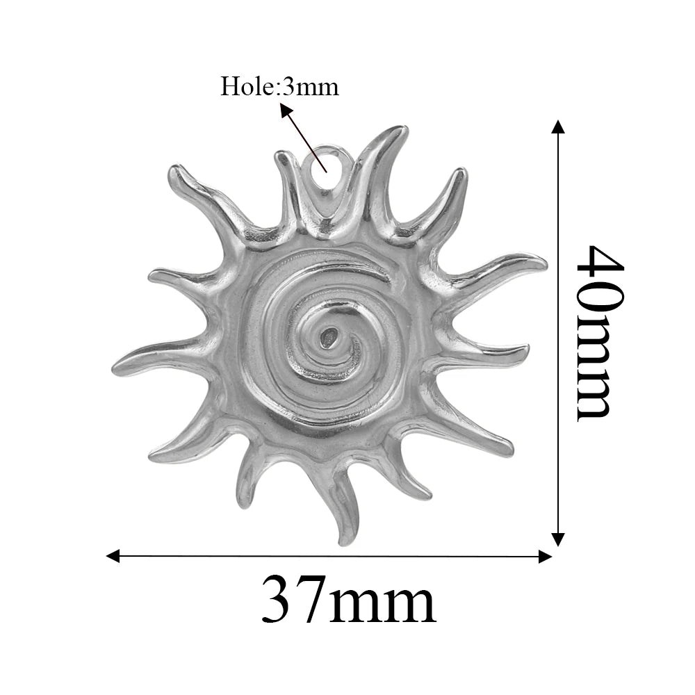 5PCS Gold Stainless Steel Charms – DIY Jewelry Pendants & Accessories