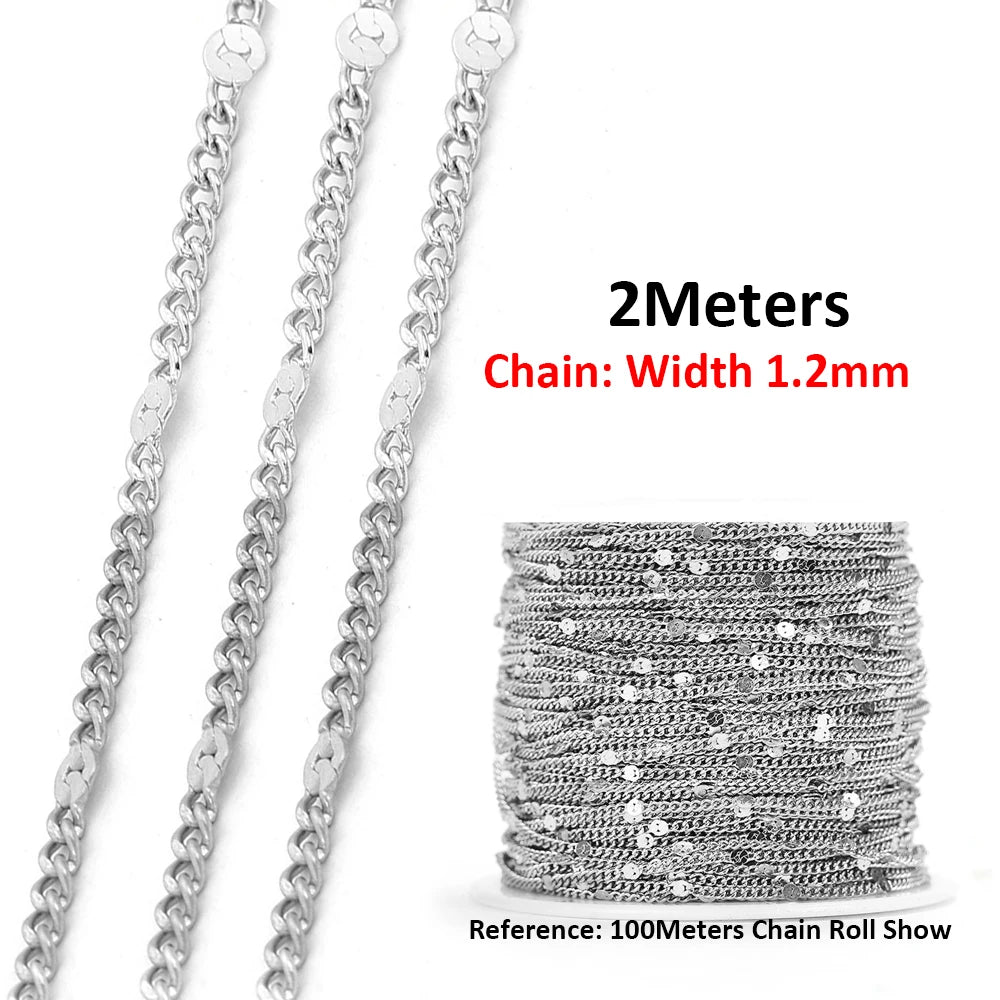 No Fade Stainless Steel Chain – 2M Gold Chain for DIY Jewelry Making