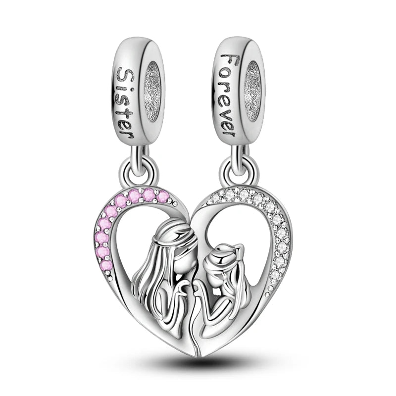 925 Sterling Silver Pink Ballet Girl Pendant – DIY Jewelry Charm for Bracelet & Necklace