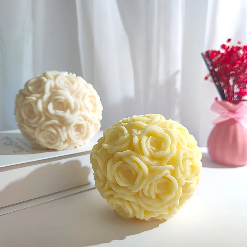 Peony & Rose Silicone Mold – DIY Candle, Soap & Cake Mold