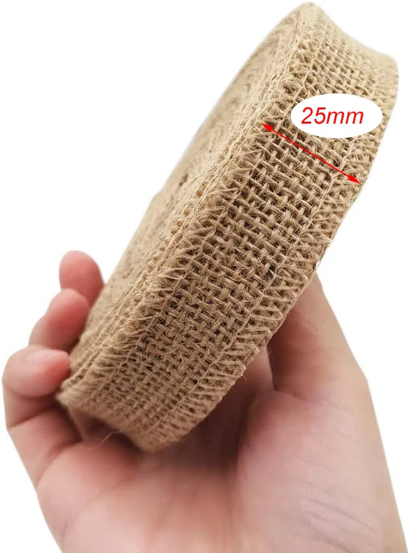 Jute Ribbon Roll – Rustic Burlap Fabric for DIY Crafts, Party Decorations & Gift Packaging