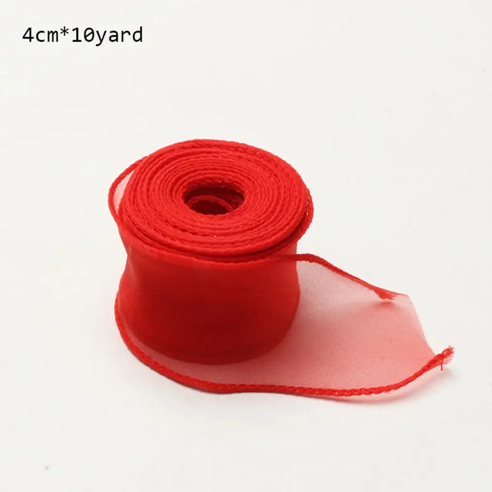 Chiffon Silk Ribbon Roll – Organza Satin (10 Yards, for Crafts & Decoration)