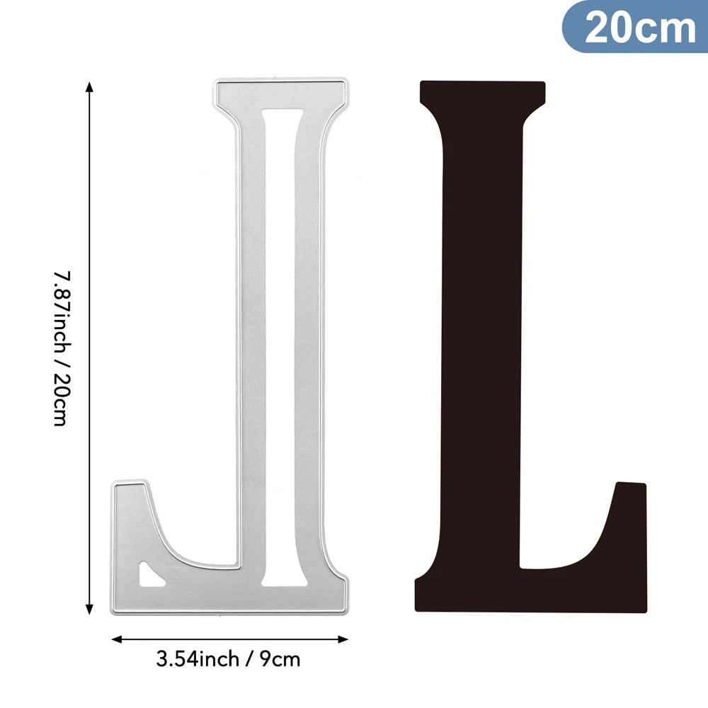 20cm A–Z Metal Letter Cutting Dies – 26 Capital Alphabets for DIY Crafts