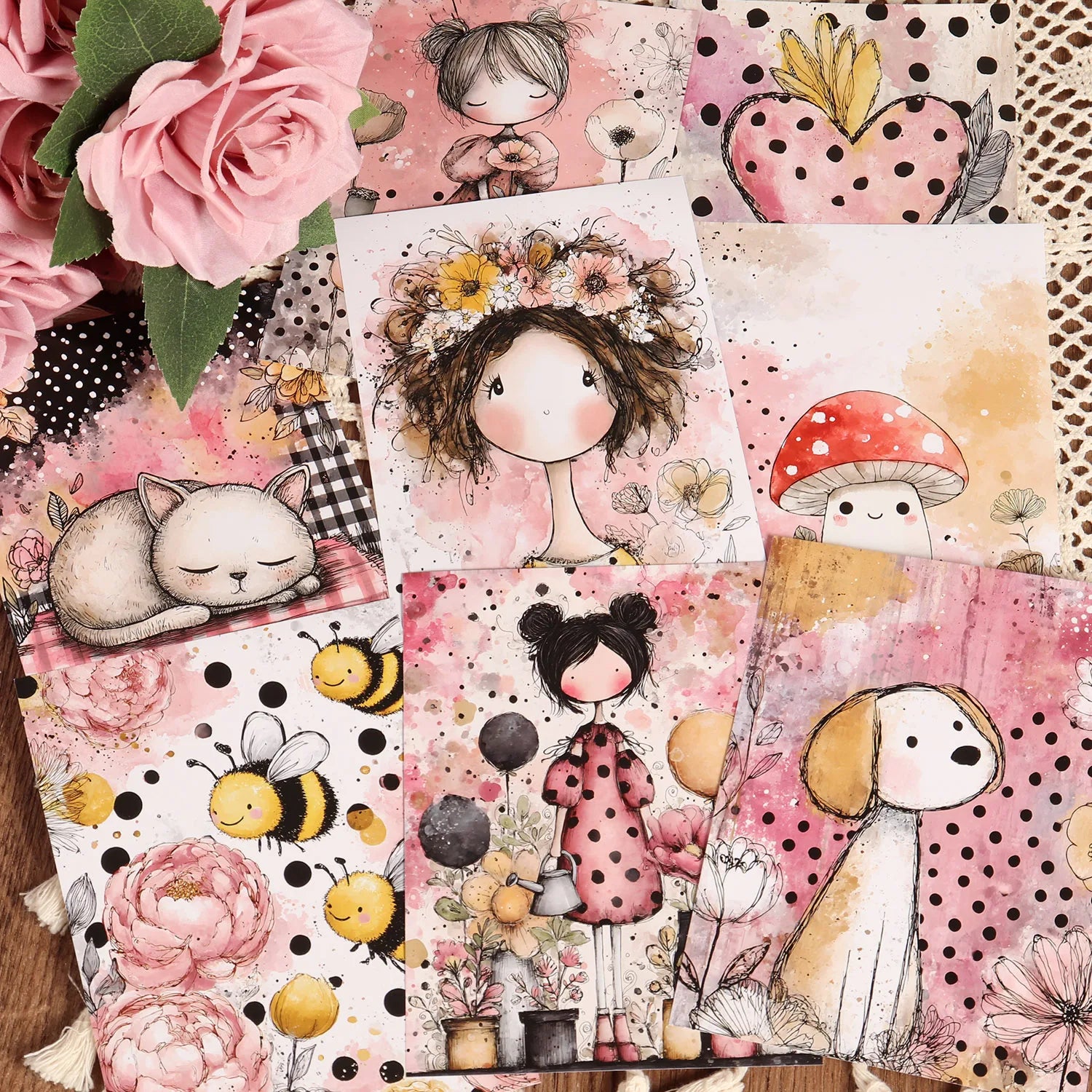 DIY Craft Paper Pack – 32 Sheets for Junk Journals, Scrapbooks & Home Crafts