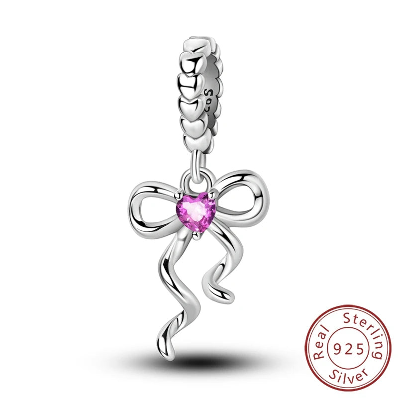 925 Sterling Silver Pink Ballet Girl Pendant – DIY Jewelry Charm for Bracelet & Necklace