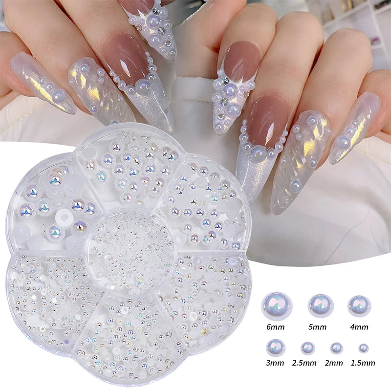 7-Grid Mixed Pearl Nail Art Decorations