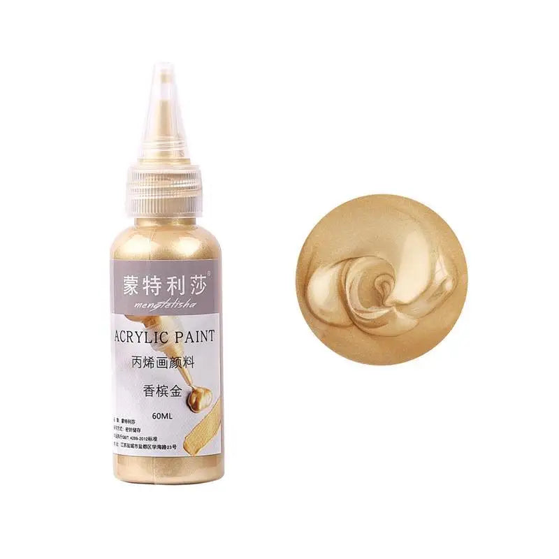 60ml Waterproof Metallic Pigment – Acrylic Paint for DIY Resin, Graffiti & Craft Decoration
