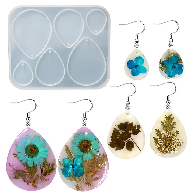 DIY Earring & Charm Mold – Heart, Leaf, Moon Shapes