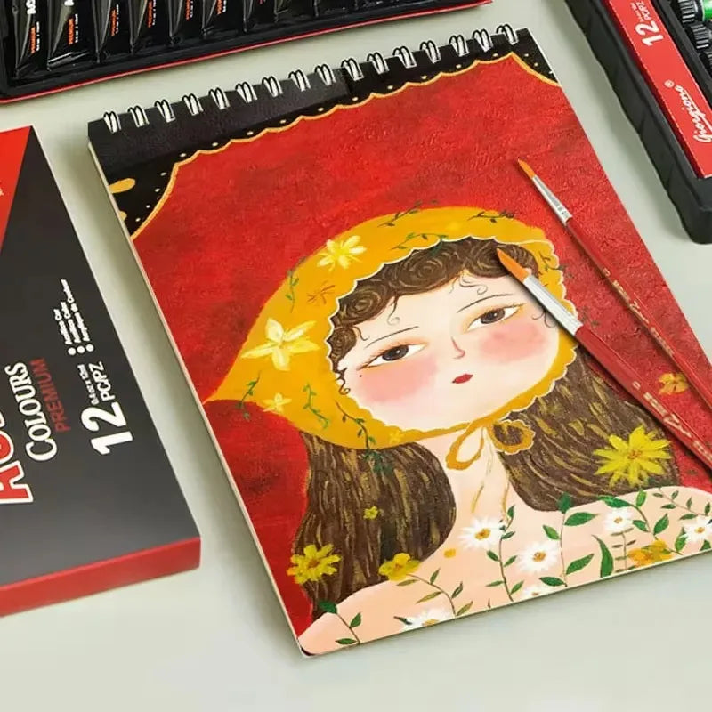 Acrylic Paint Set – 12/24/30 Colours (12ml) for Canvas, Wood, Fabric & Crafts