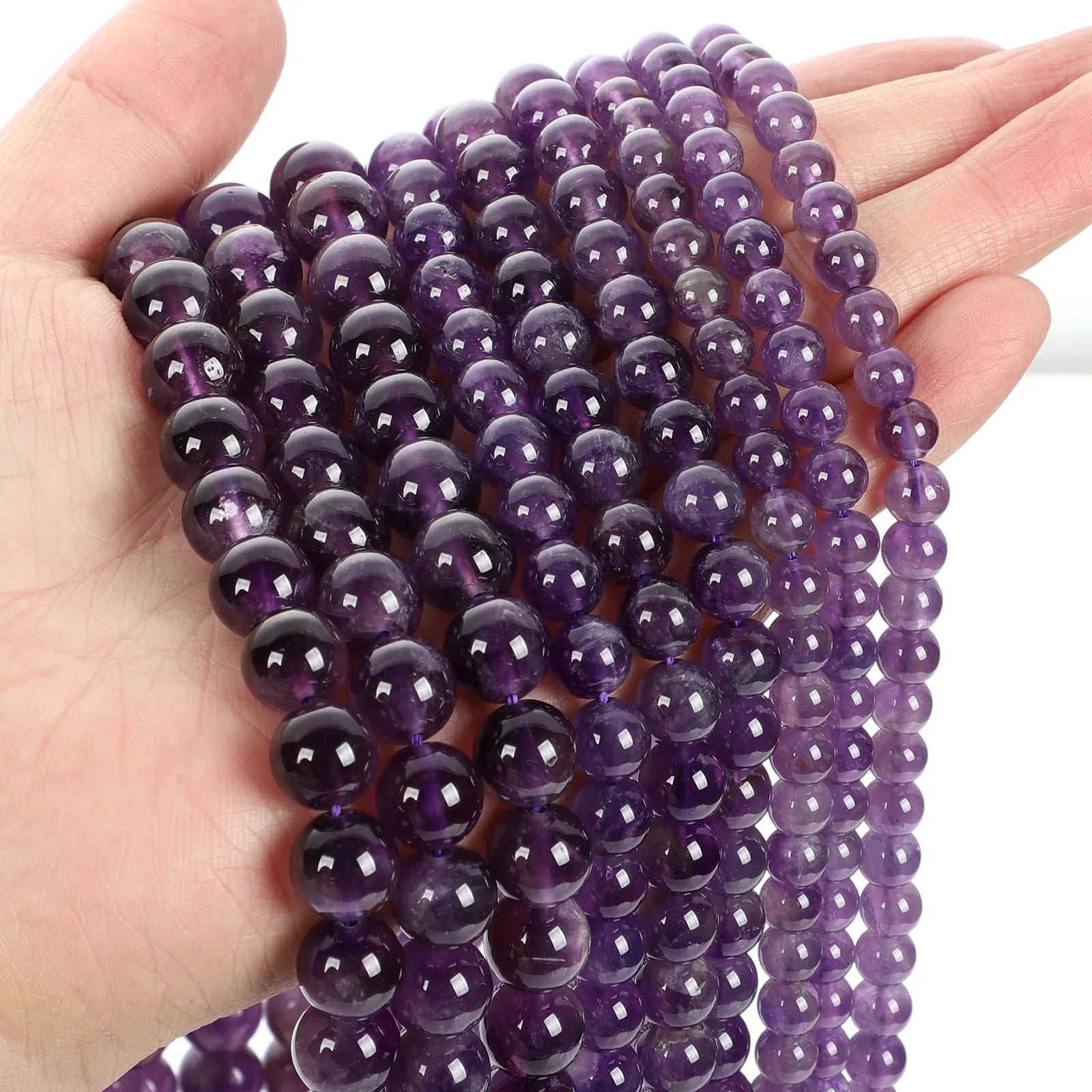 Purple Natural Stone Beads – Amethyst, Agate & Tourmaline for DIY Jewelry