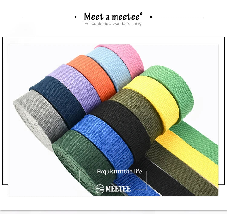 4M Cotton Webbing Tape – 1.3mm Thick Strap for Bags, Belts & DIY Sewing (20–50mm)
