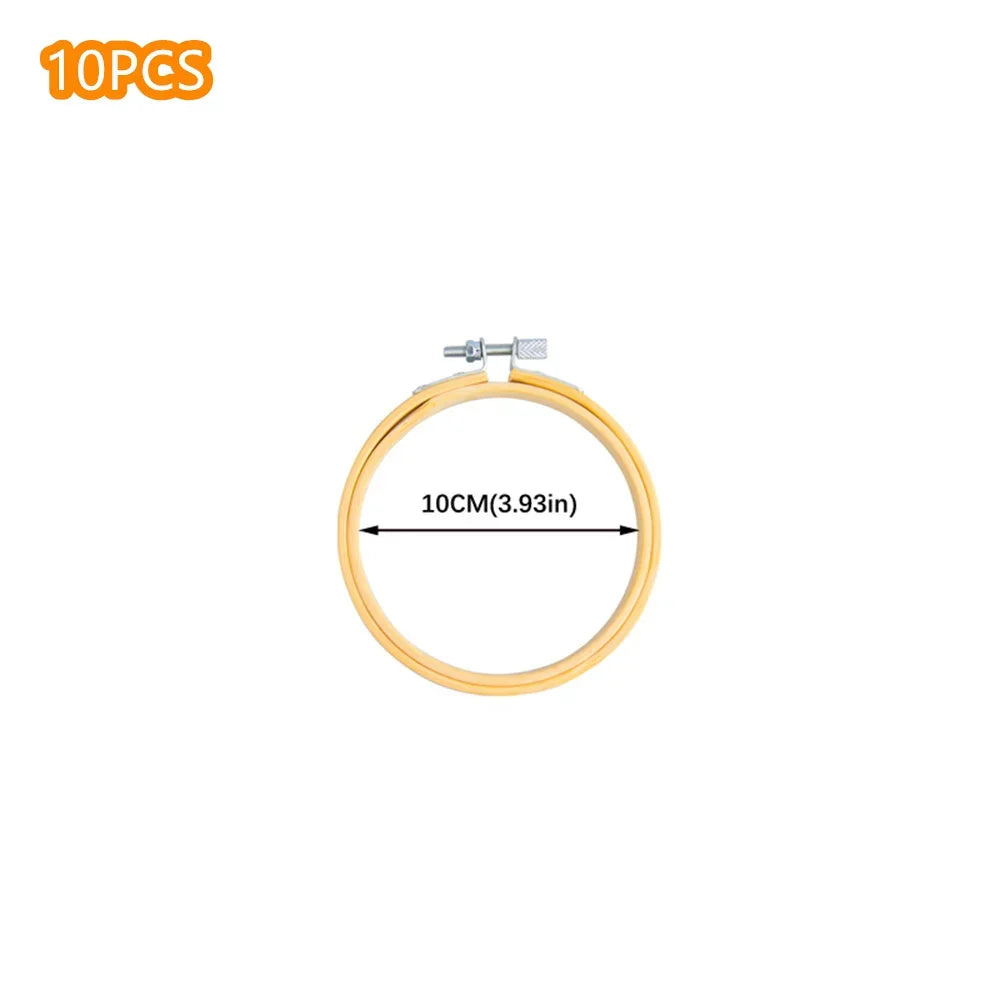 10pcs Bamboo Embroidery Hoops Frame Set