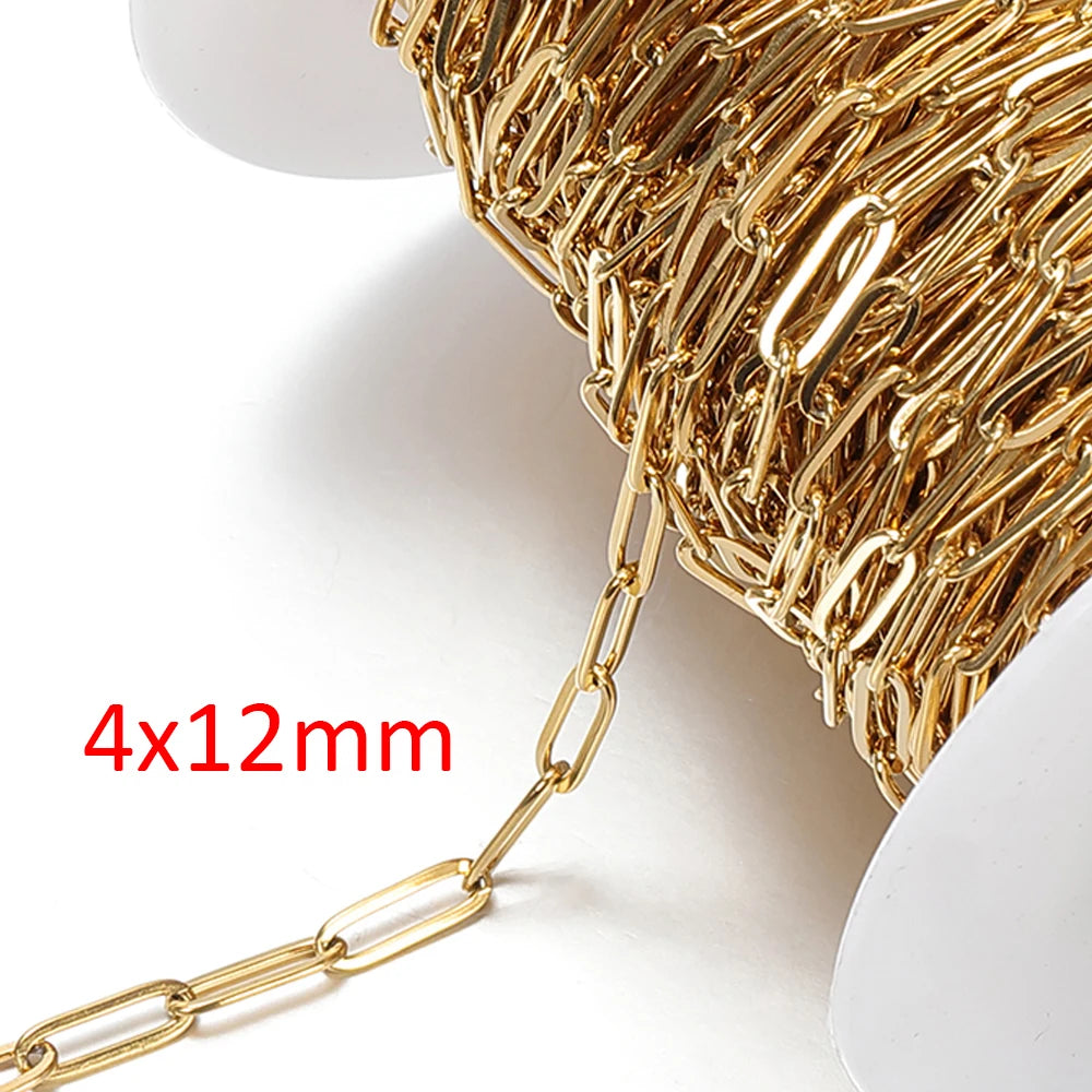 No Fade Stainless Steel Chain – 2M Gold Chain for DIY Jewelry Making