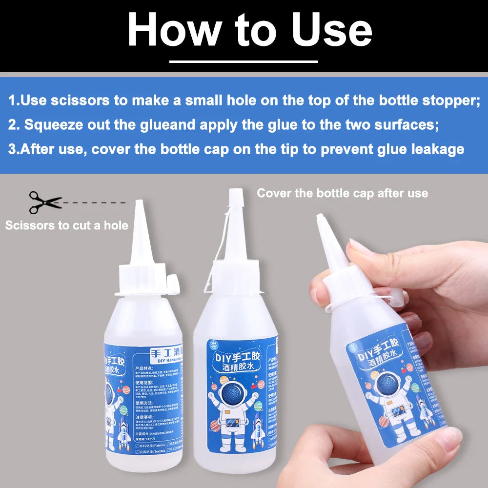 Universal Transparent Alcohol Glue – Strong Adhesive for DIY & School Projects