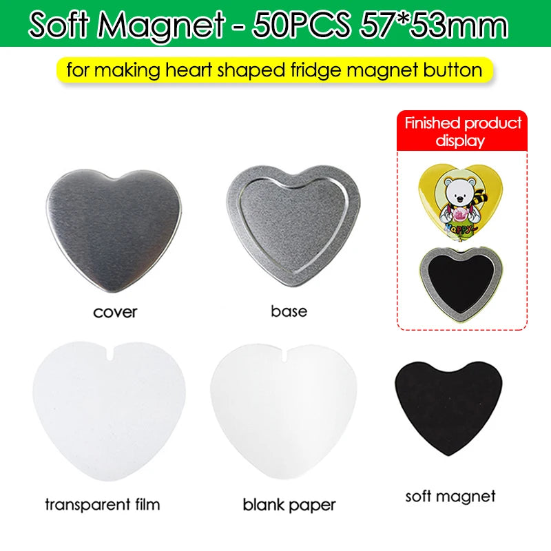 50/100pcs DIY Magnet Badge Button Parts