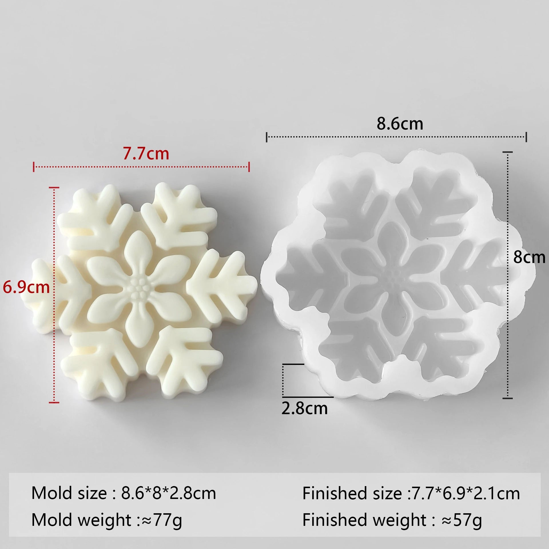 ❄️ Snowflake Candle Silicone Mold – DIY Christmas Soap, Wax Melt, Aroma Stone & Handmade Holiday Decor Gift