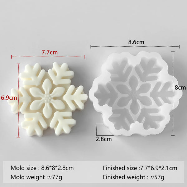 ❄️ Snowflake Candle Silicone Mold – DIY Christmas Soap, Wax Melt, Aroma Stone & Handmade Holiday Decor Gift