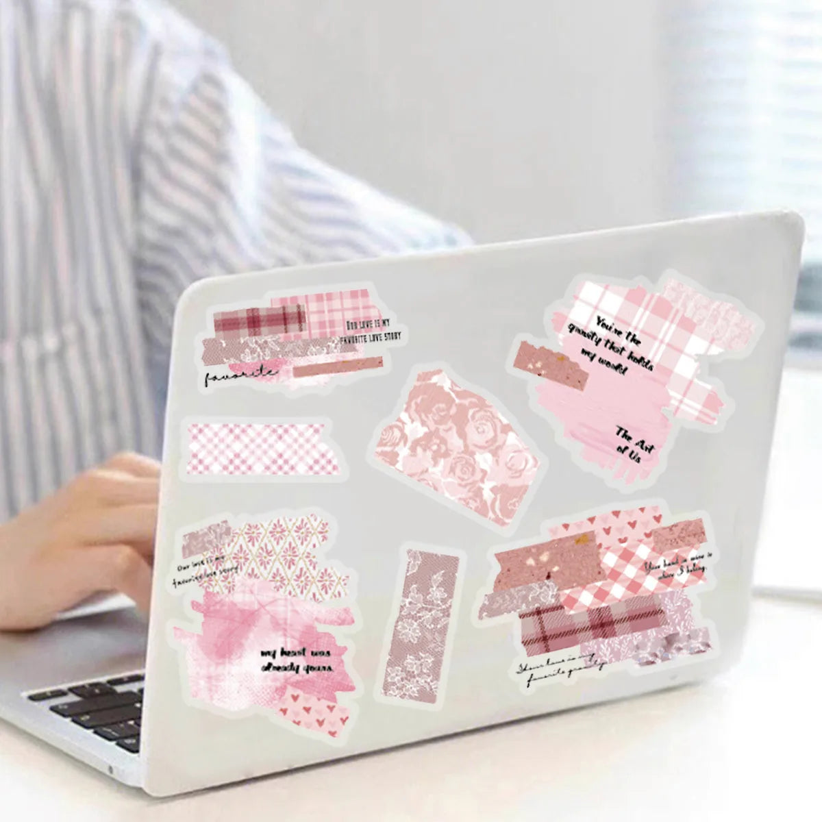 Pink Cute Pattern Stickers – 40PCS Aesthetic Decals for DIY Crafts & Scrapbooks