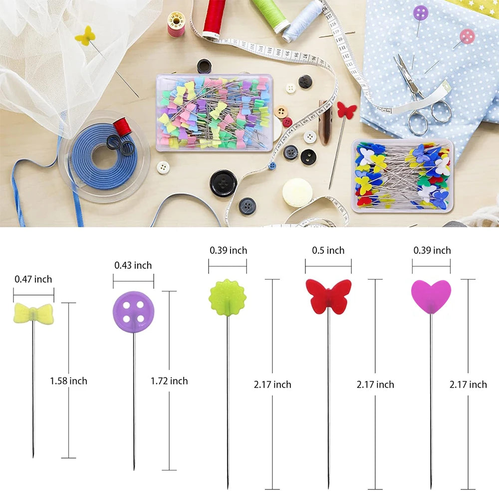 100pcs Dressmaking & Embroidery Pins – Quilting & Sewing Tools
