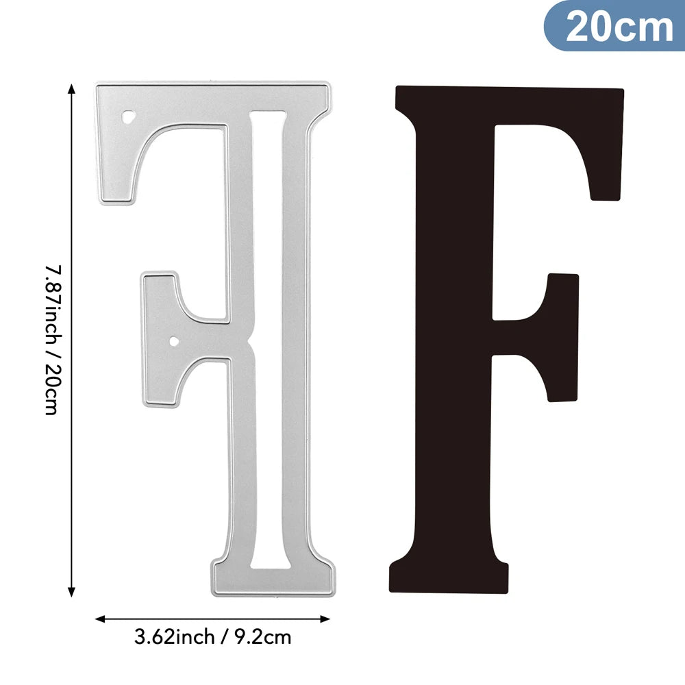 20cm A–Z Metal Letter Cutting Dies – 26 Capital Alphabets for DIY Crafts
