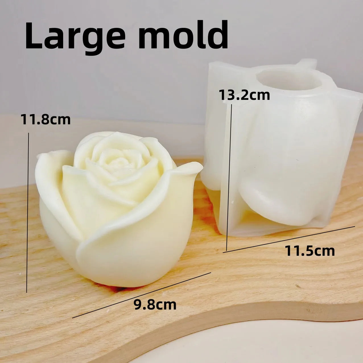 Peony & Rose Silicone Mold – DIY Candle, Soap & Cake Mold
