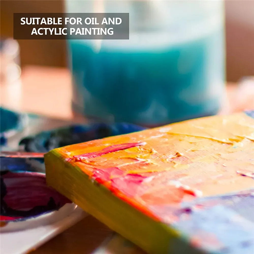 🎨 4-Pack White Blank Square Artist Canvas Boards – Cotton Panels for Acrylic, Oil & Watercolor Painting