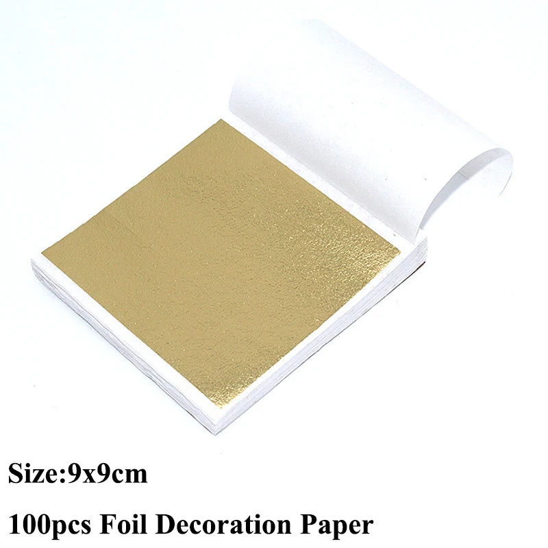 100PCS Gold Silver Copper Foil Leaf Flakes – DIY Resin, Candle & Art Decor
