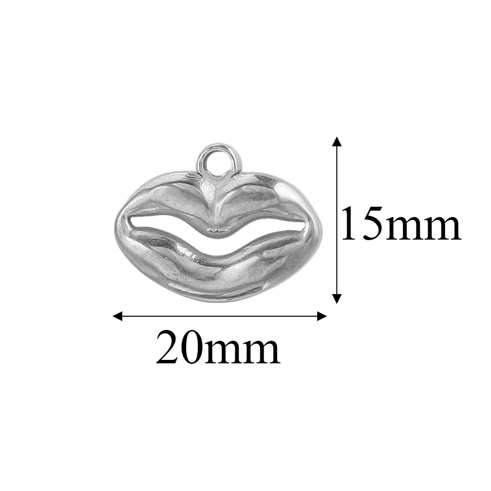 5PCS Gold Stainless Steel Charms – DIY Jewelry Pendants & Accessories