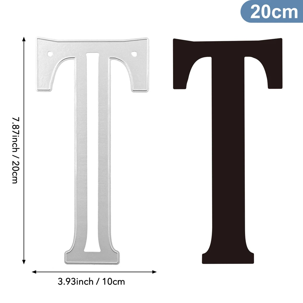 20cm A–Z Metal Letter Cutting Dies – 26 Capital Alphabets for DIY Crafts
