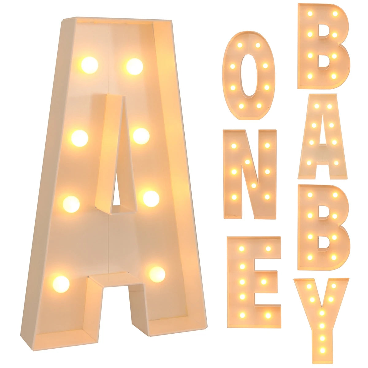 91.5CM Giant LED Letter Light Box – DIY Name Balloon Frame for Party Décor