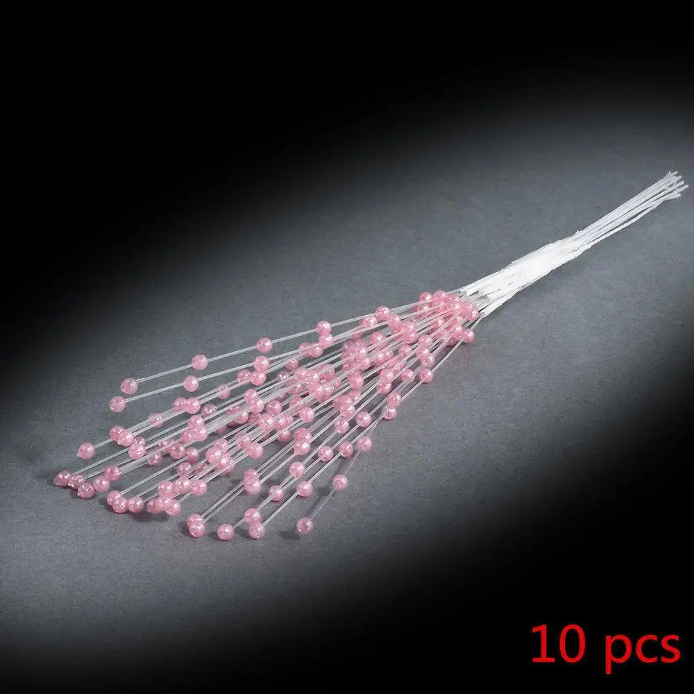 Pearl Bead Sticks – 10PCS Handmade Flower Stems for Bridal Bouquets & Wedding Décor