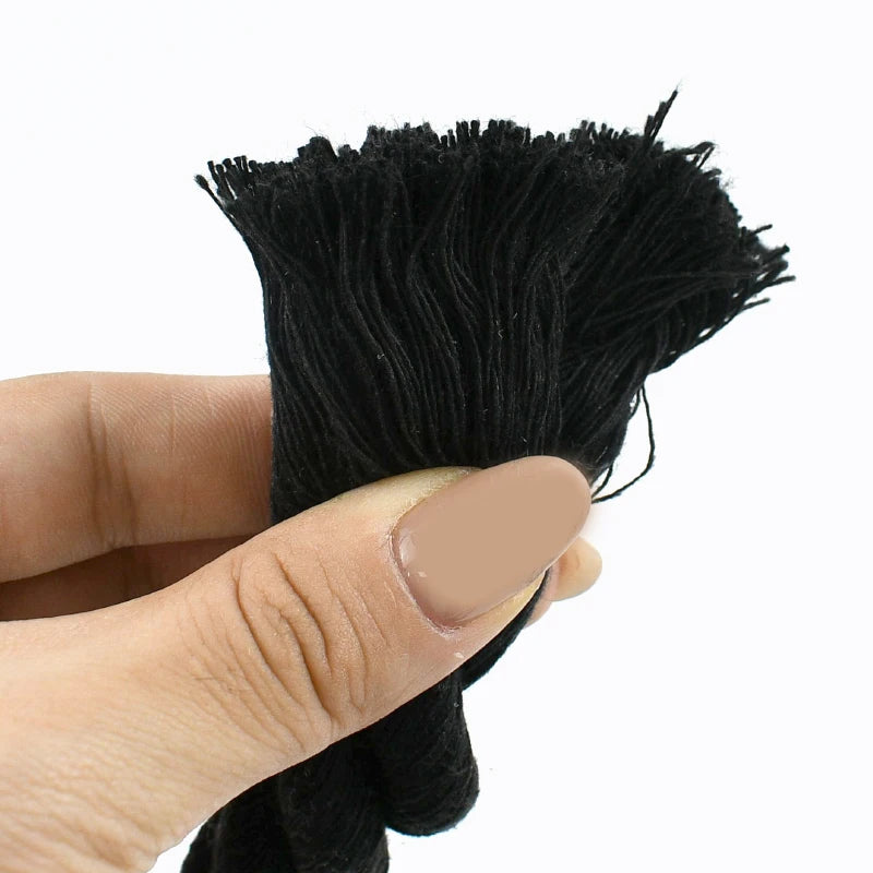 Black Macrame Cord – 2–10M Twisted Cotton Rope (5–20mm) for DIY Crafts & Home Décor