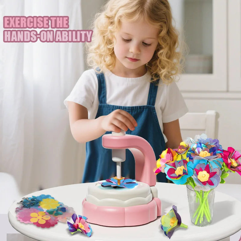 Fabric Flower DIY Craft Kit – Handmade Bouquets for Kids’ Toys & Gifts