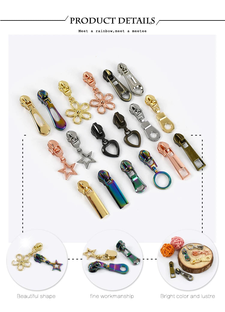 #5 Nylon Zipper Sliders – Replacement Pullers for Bags, Jackets & Sewing Repair (10/30PCS)