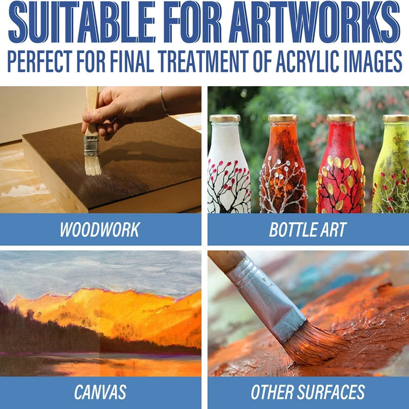 200ML Acrylic Varnish – High Gloss Clear Protective Sealant for Paintings & Crafts