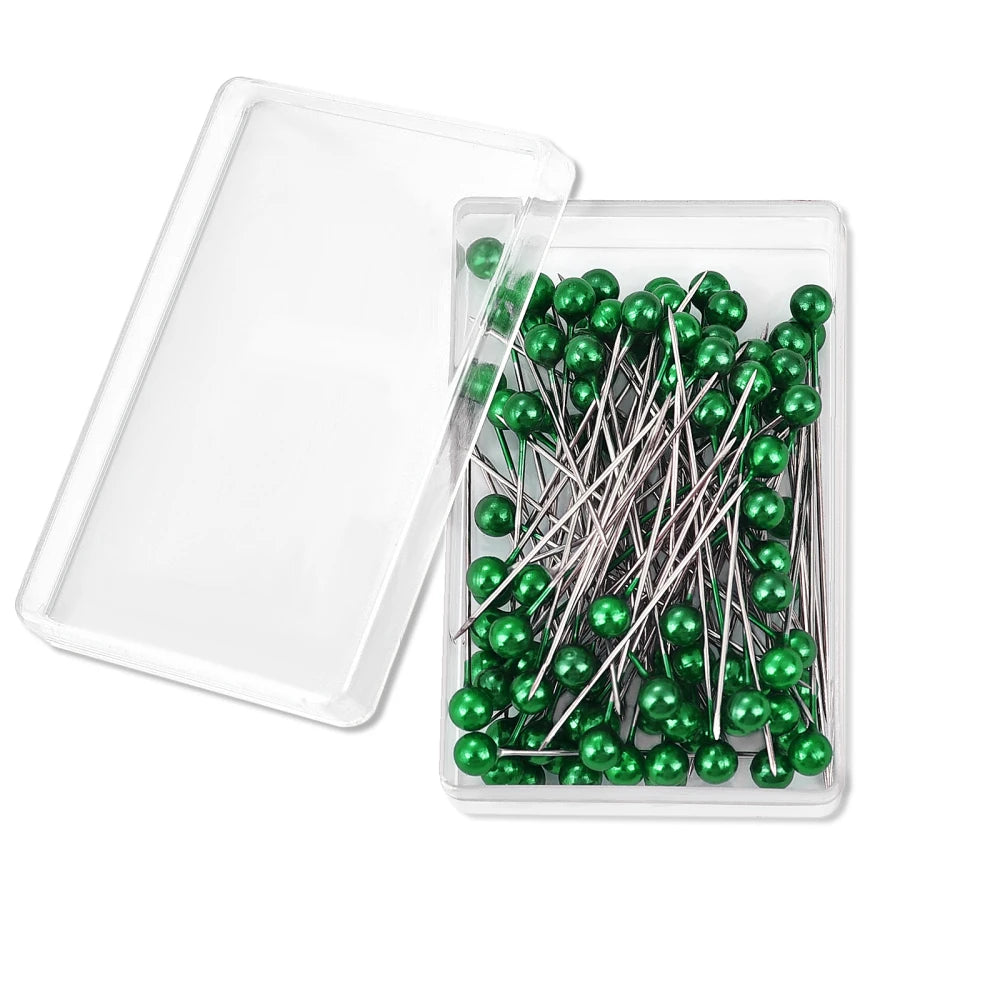 100Pcs/Box 38cm Colorful Round Pearl Head Needles