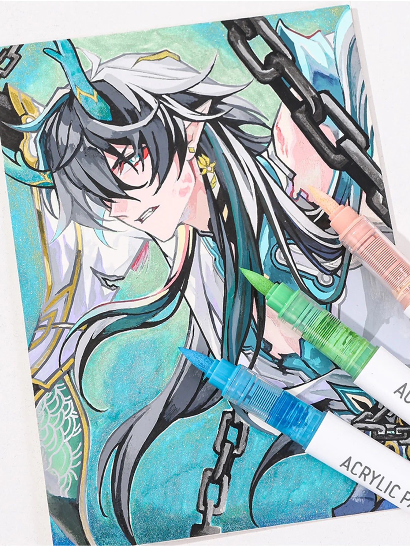 Acrylic Marker Pen Set – 9PCS Soft Brush DIY Paint Art Markers for Students